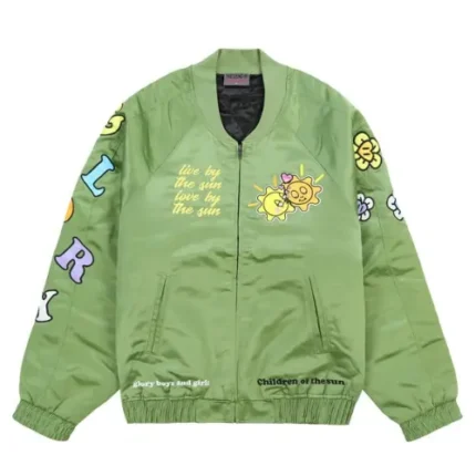 Glo Gang Satin Bomber Jacket (Vintage Green)