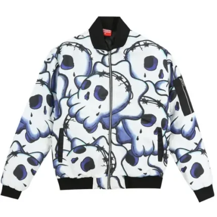 Glo Gang Skull Bomber Jacket (Blue)