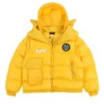 Glocler Flare Collar Puffer Jacket Yellow