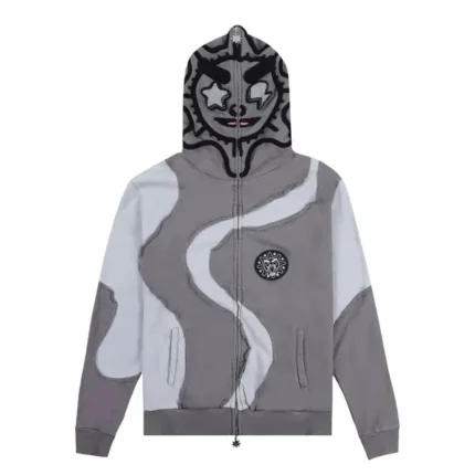 Glo Gang Curve Cut Full Zip Hoodie (Grey)