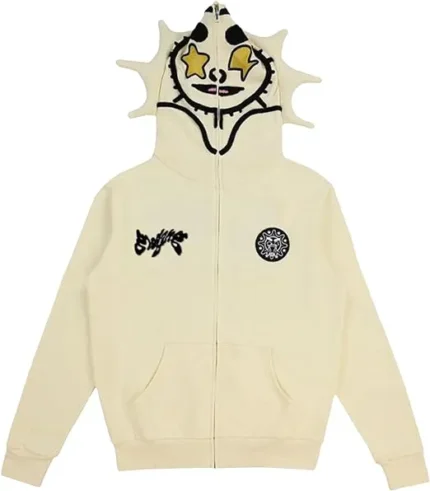 Glo Gang Hoodie Full Zip Beige