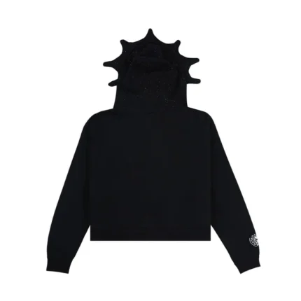 Glo Gang Blackout Rhinestone Full Zip Hoodie (Black)